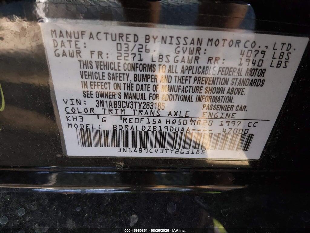 3N1AB9CV3TY263185 2026 NISSAN SENTRA photo no. 9