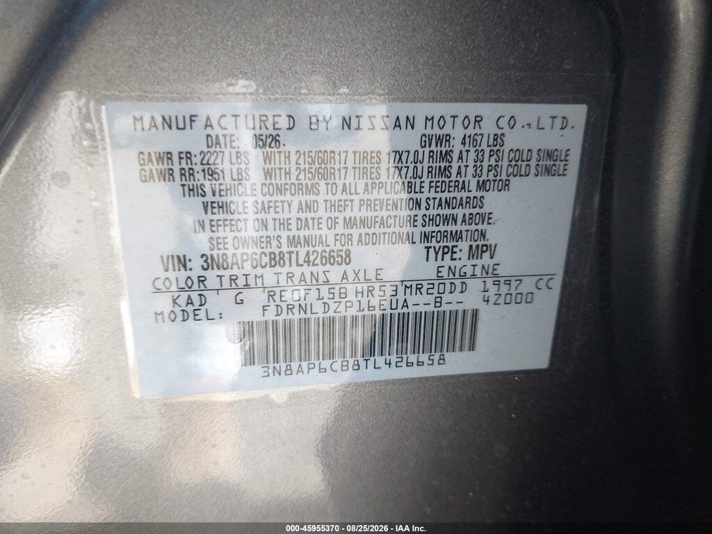 3N8AP6CB8TL426658 2026 NISSAN KICKS photo no. 9