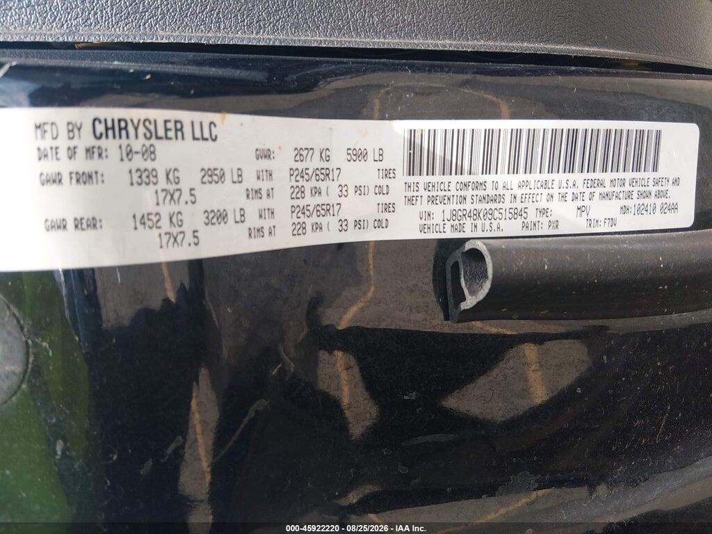 1J8GR48K09C515845 2009 JEEP GRAND CHEROKEE photo no. 9