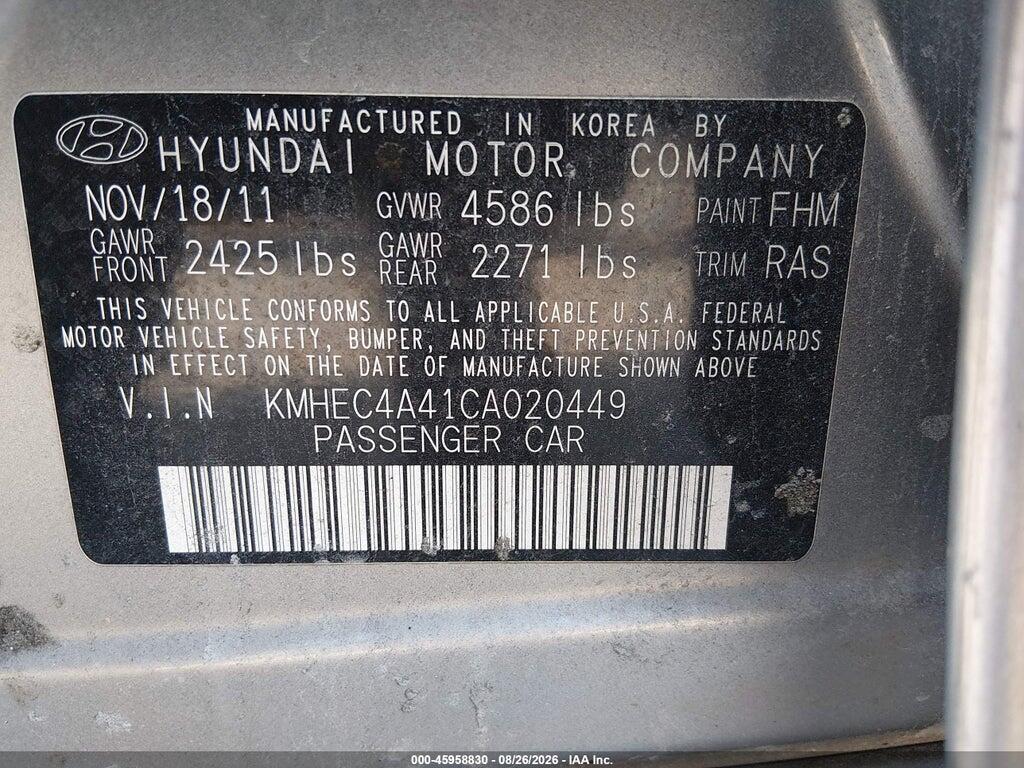 KMHEC4A41CA020449 2012 HYUNDAI SONATA HYBRID photo no. 9