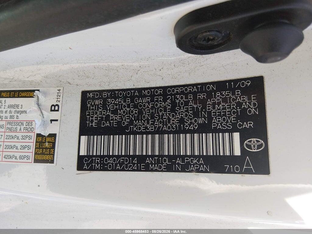 JTKDE3B77A0311949 2010 SCION TC photo no. 9