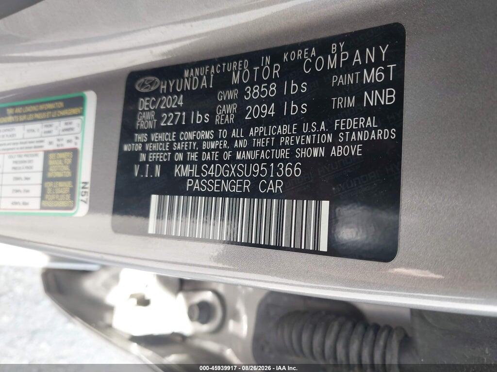 KMHLS4DGXSU951366 2025 HYUNDAI ELANTRA photo no. 9