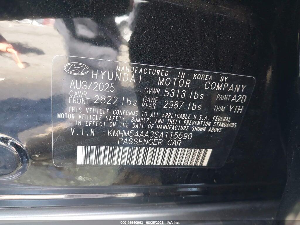 KMHM54AA3SA115590 2025 HYUNDAI IONIQ 6 photo no. 9