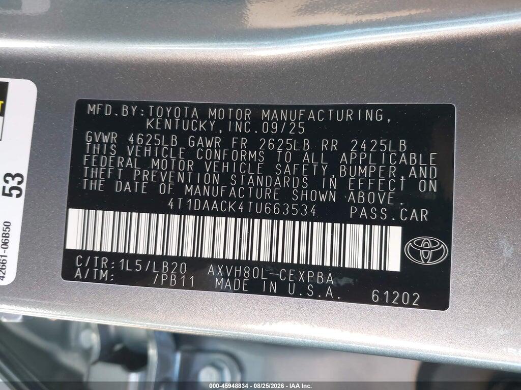 4T1DAACK4TU663534 2026 TOYOTA CAMRY photo no. 9