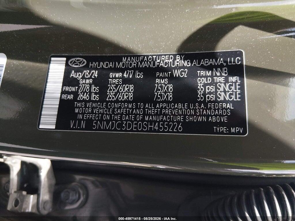 5NMJC3DE0SH455226 2025 HYUNDAI TUCSON photo no. 9
