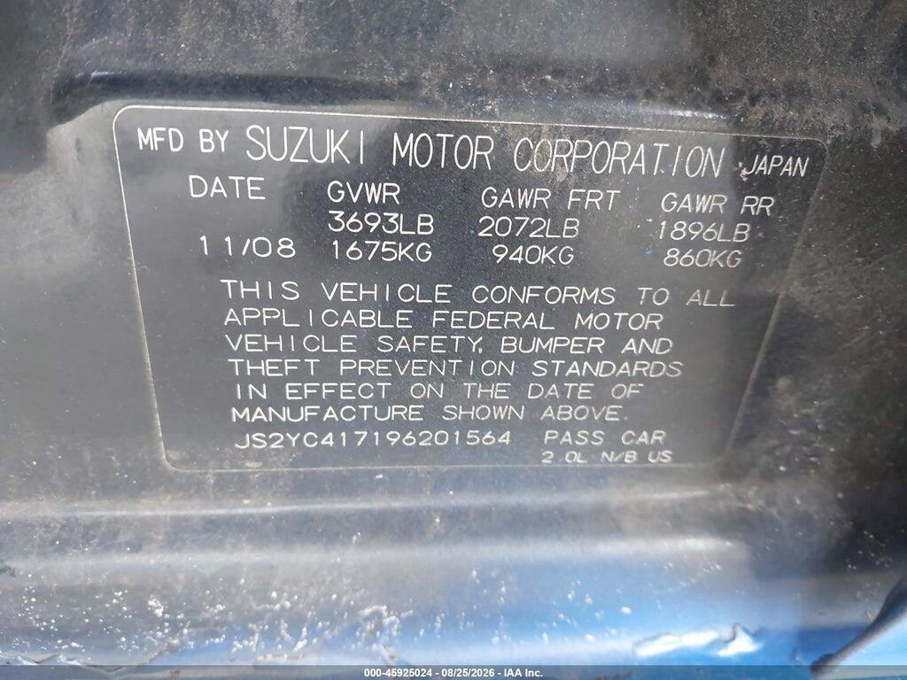 JS2YC417196201564 2009 SUZUKI SX4 photo no. 9