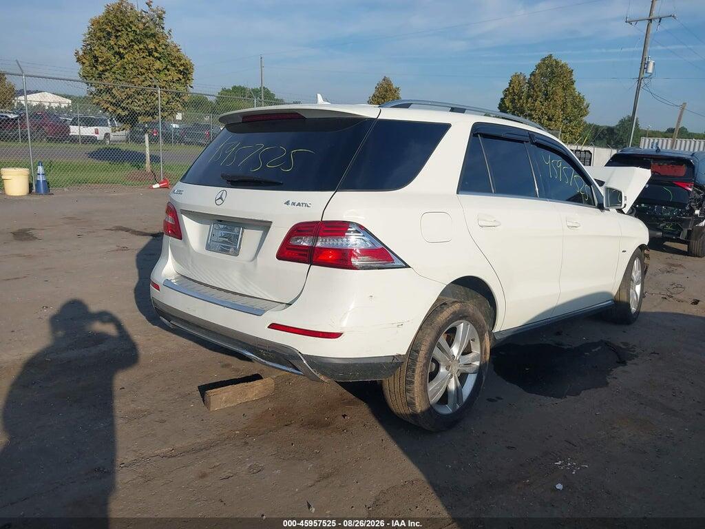 4JGDA5HBXCA016606 2012 MERCEDES-BENZ ML 350 photo no. 4