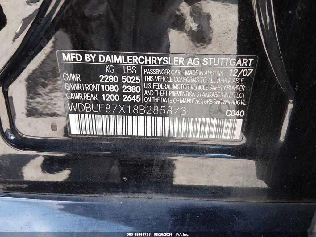 WDBUF87X18B285873 2008 MERCEDES-BENZ E 350 photo no. 9
