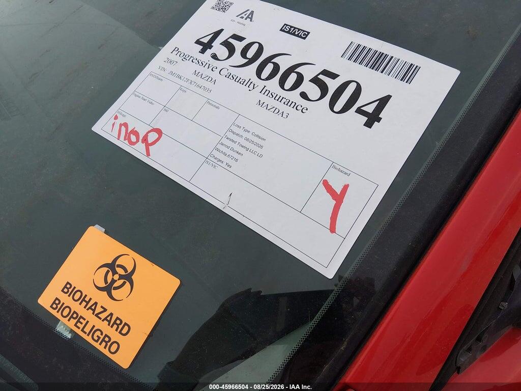 JM1BK12FX71647035 2007 MAZDA MAZDA3 photo no. 7