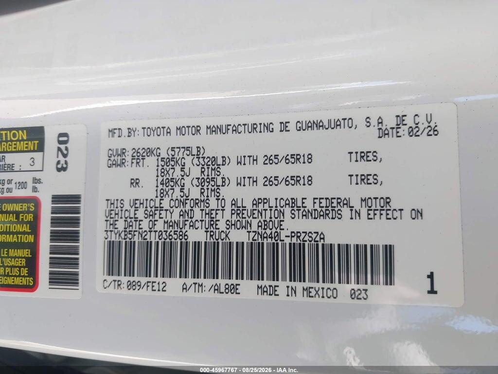 3TYKB5FN2TT036586 2026 TOYOTA TACOMA photo no. 9