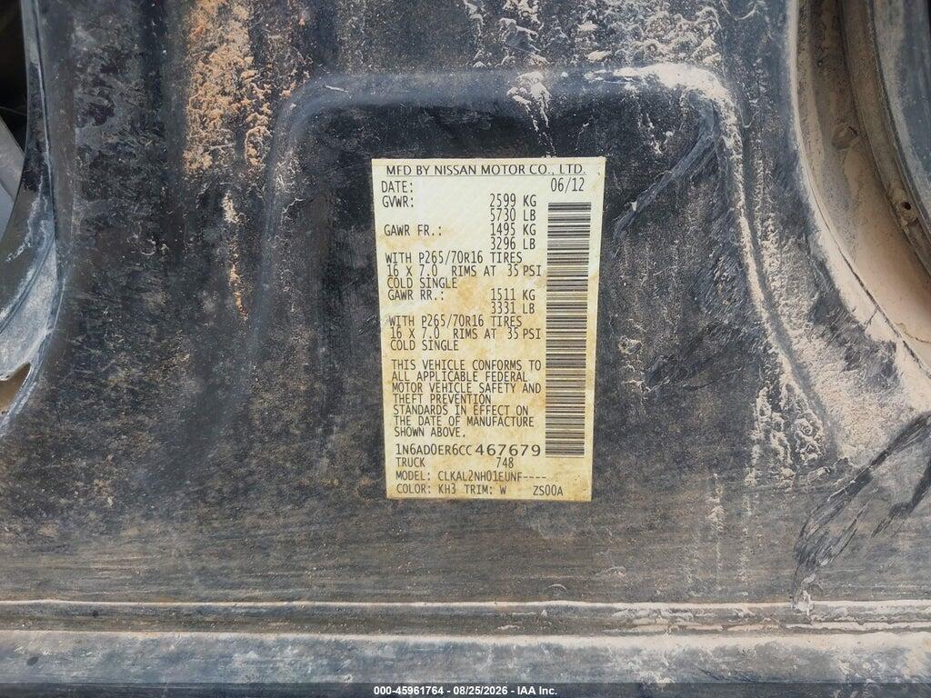 1N6AD0ER6CC467679 2012 NISSAN FRONTIER photo no. 9
