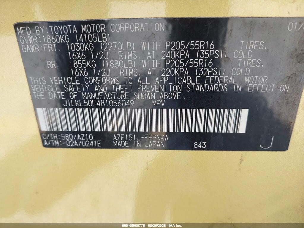 JTLKE50E481056049 2008 SCION XB photo no. 9