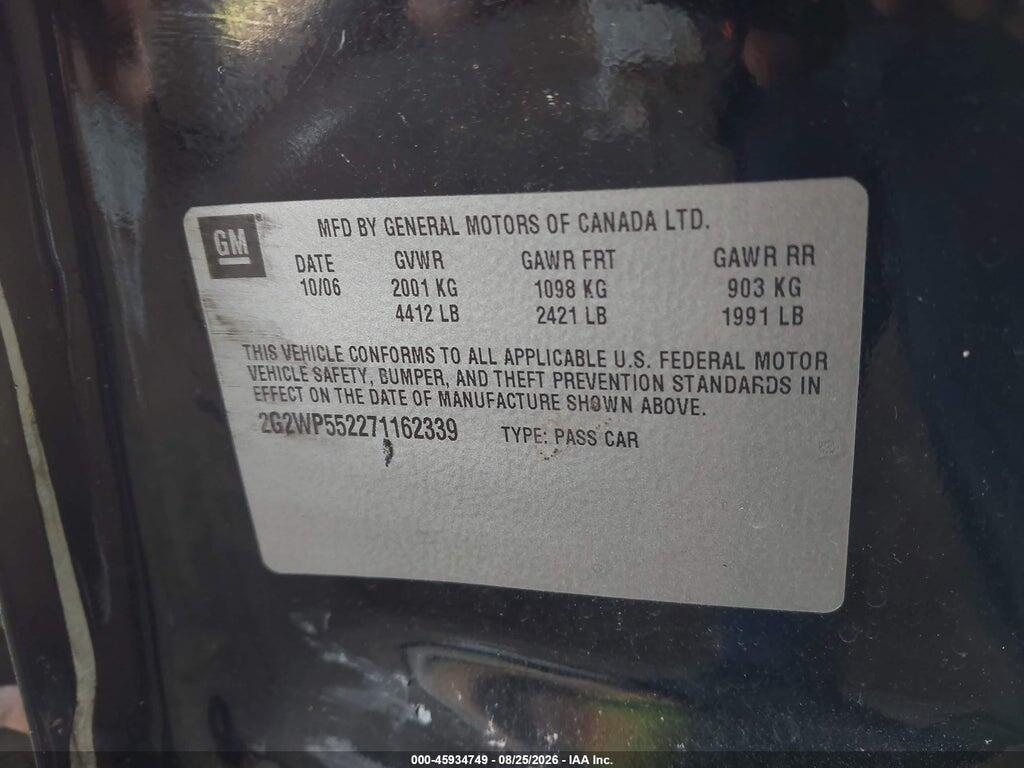 2G2WP552271162339 2007 PONTIAC GRAND PRIX photo no. 9