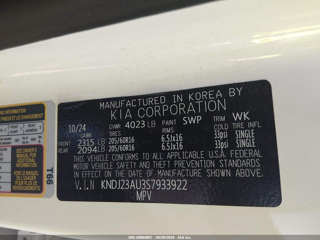 KNDJ23AU3S7933922 2025 KIA SOUL photo no. 9