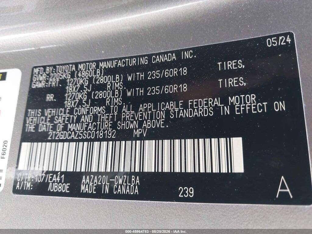 2T2GDCAZ5SC018192 2025 LEXUS NX 250 photo no. 9