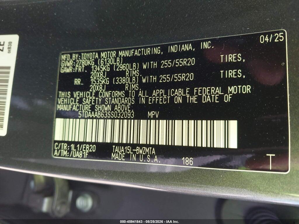 5TDAAAB63SS032093 2025 LEXUS TX 350 photo no. 9