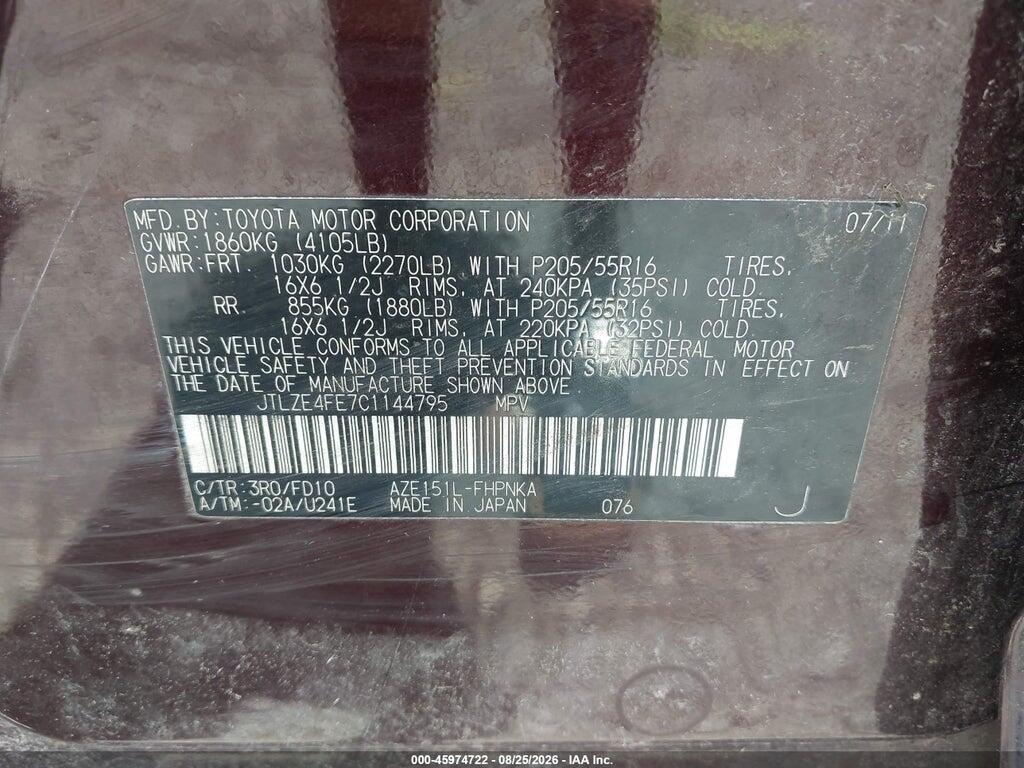 JTLZE4FE7C1144795 2012 SCION XB photo no. 9