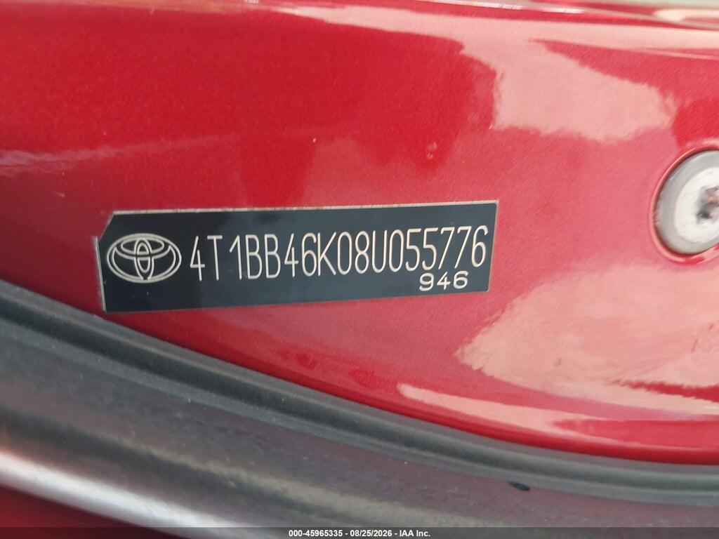 4T1BB46K08U055776 2008 TOYOTA CAMRY HYBRID photo no. 9