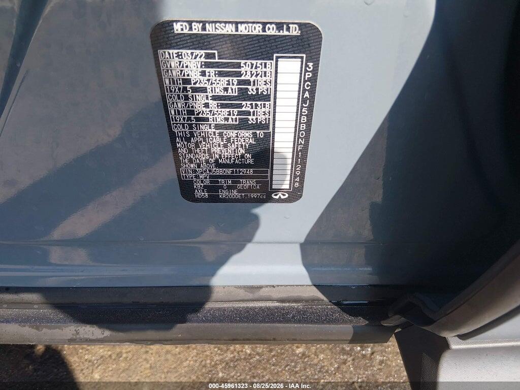 3PCAJ5BB0NF112948 2022 INFINITI QX50 photo no. 9