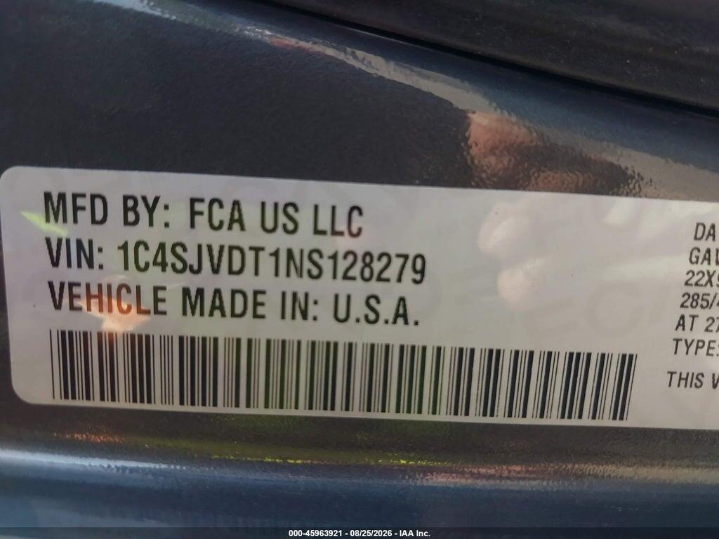 1C4SJVDT1NS128279 2022 JEEP WAGONEER photo no. 9
