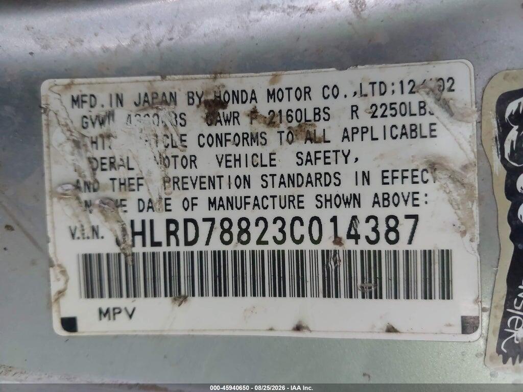 JHLRD78823C014387 2003 HONDA CR-V photo no. 9