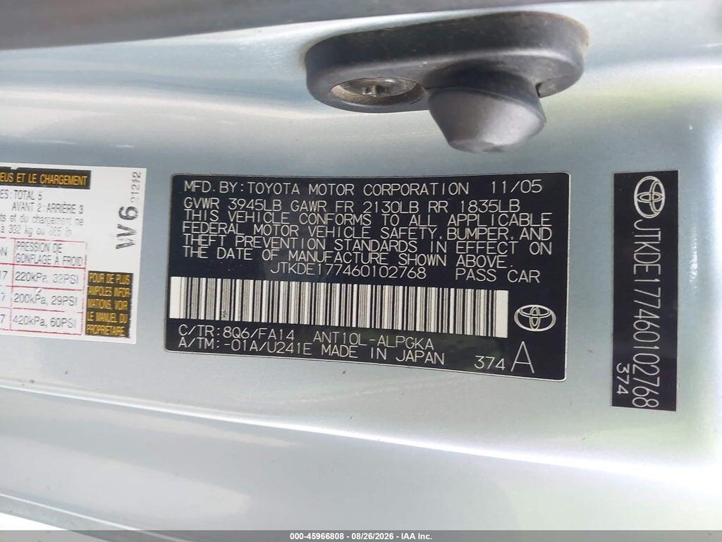JTKDE177460102768 2006 SCION TC photo no. 9