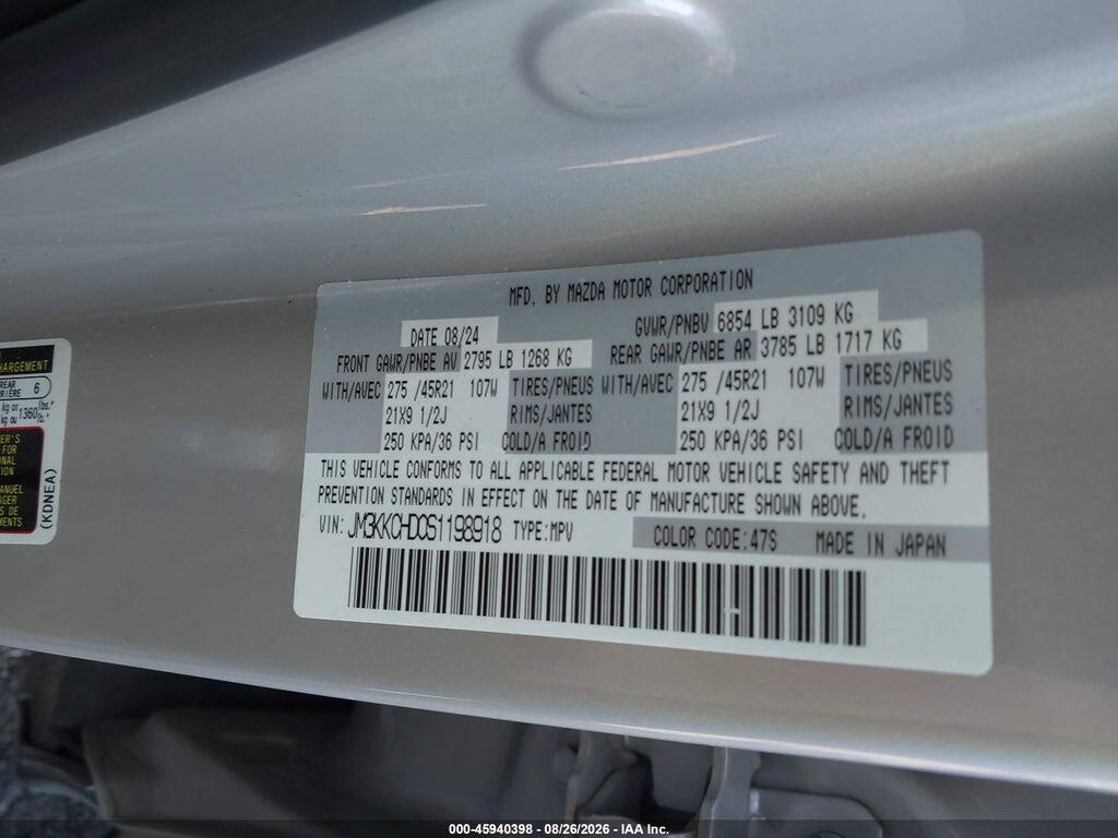 JM3KKCHD0S1198918 2025 MAZDA CX-90 photo no. 9