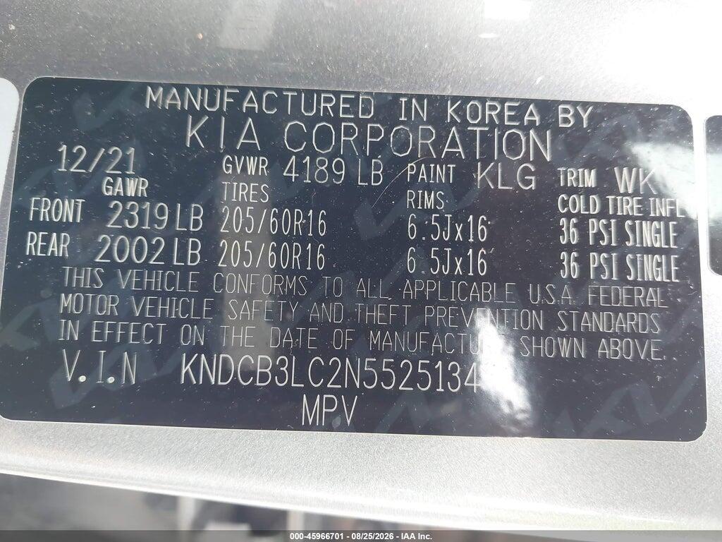 KNDCB3LC2N5525134 2022 KIA NIRO photo no. 9
