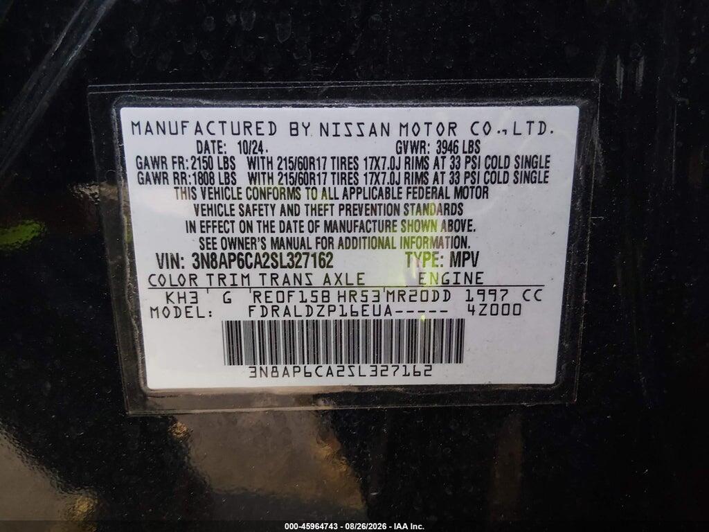 3N8AP6CA2SL327162 2025 NISSAN KICKS photo no. 9