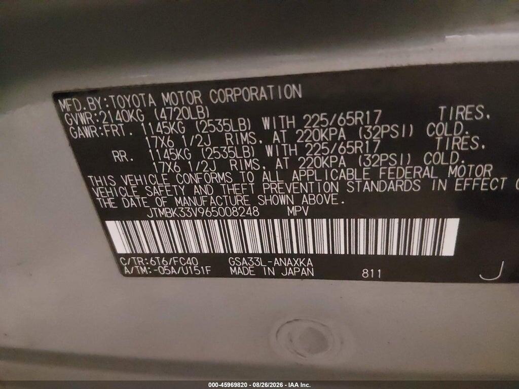 JTMBK33V965008248 2006 TOYOTA RAV4 photo no. 9