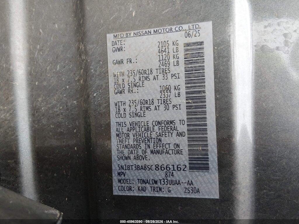 5N1BT3BA8SC866162 2025 NISSAN ROGUE photo no. 9