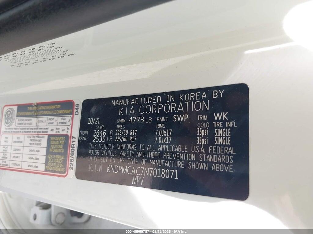 KNDPMCAC7N7018071 2022 KIA SPORTAGE photo no. 9