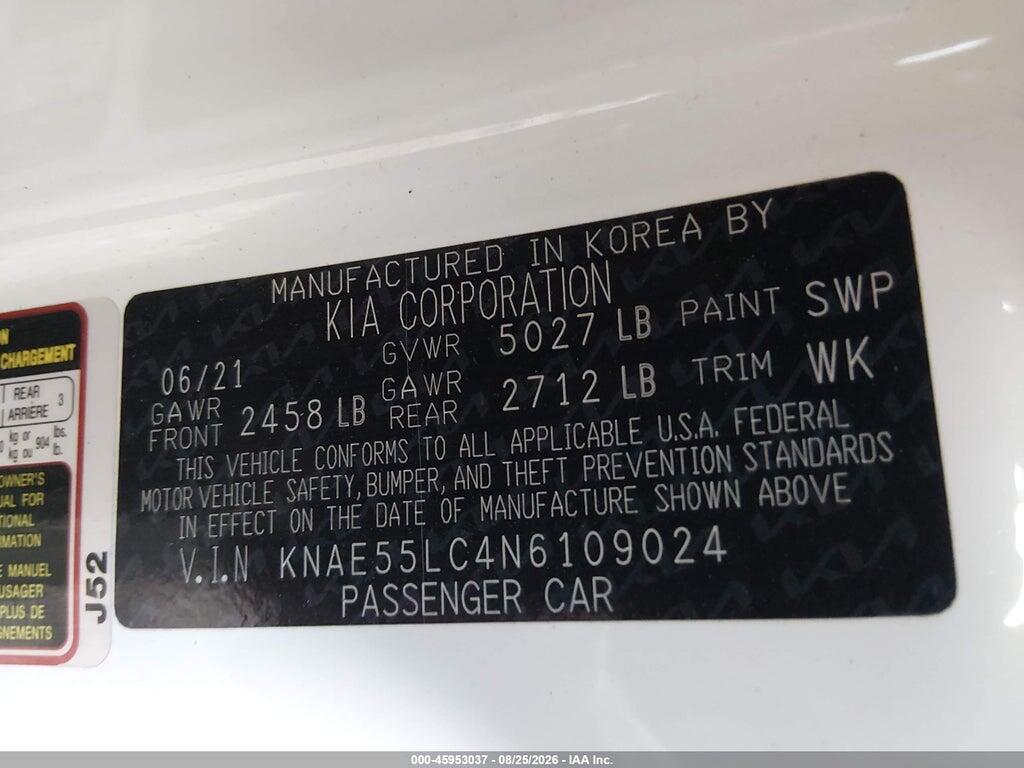 KNAE55LC4N6109024 2022 KIA STINGER photo no. 9