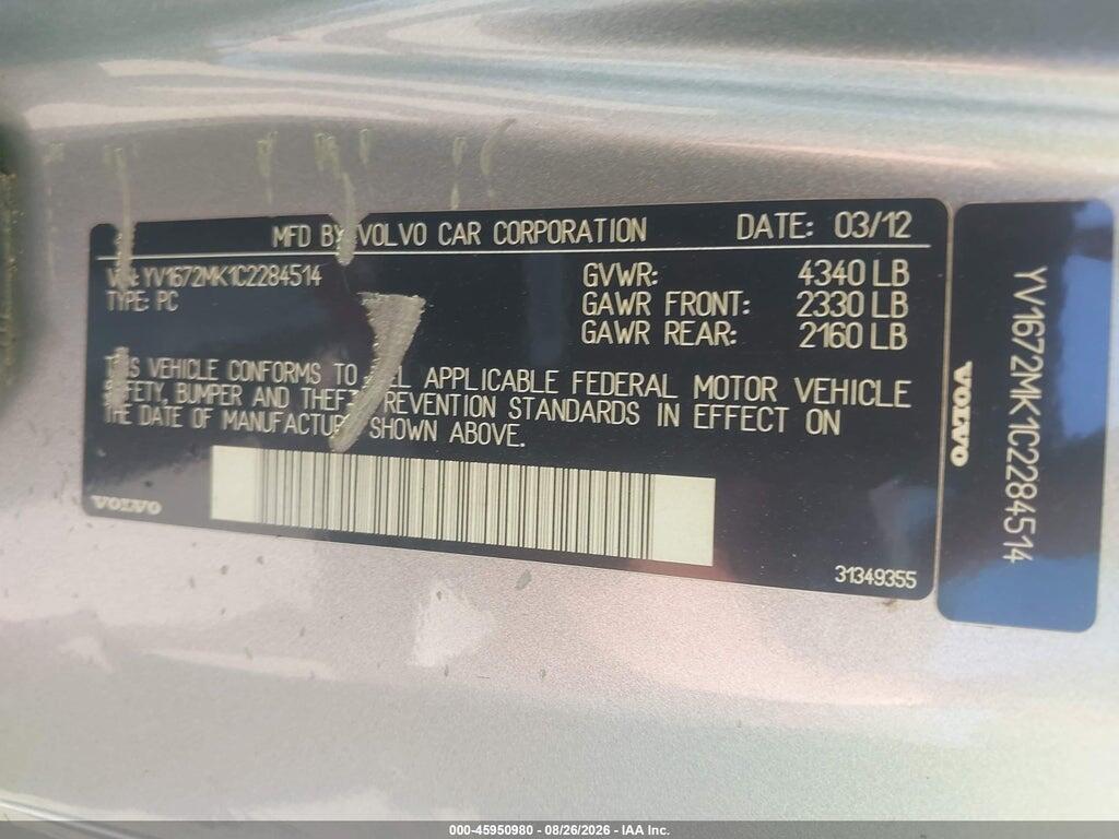 YV1672MK1C2284514 2012 VOLVO C30 photo no. 9