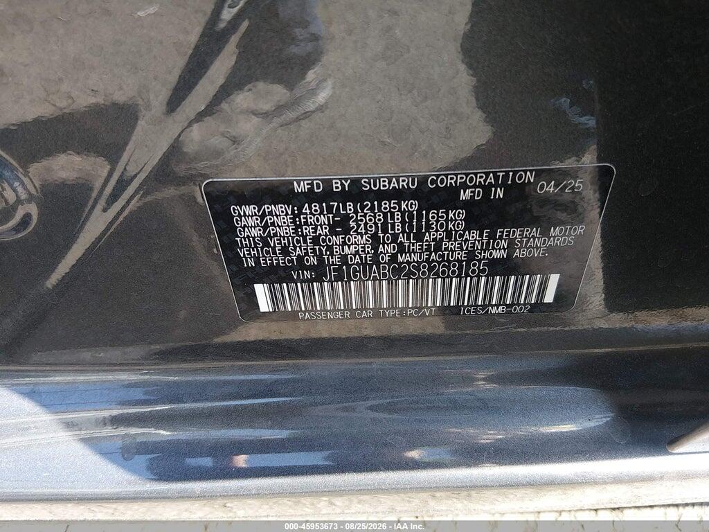 JF1GUABC2S8268185 2025 SUBARU IMPREZA photo no. 9