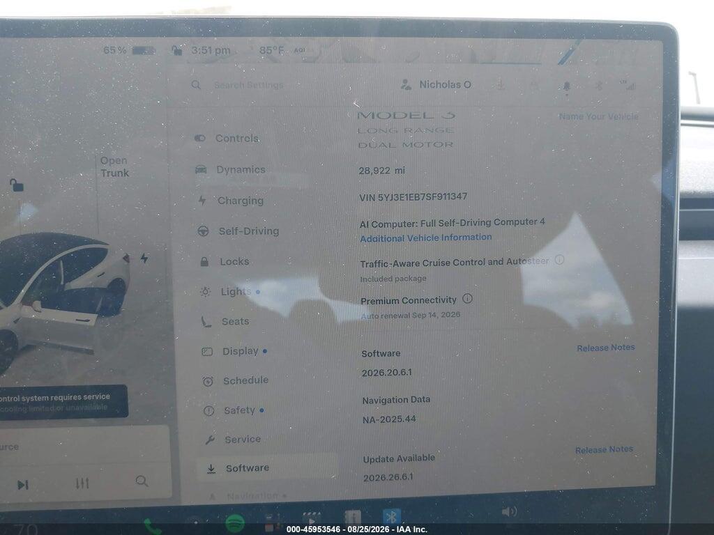 5YJ3E1EB7SF911347 2025 TESLA MODEL 3 photo no. 7