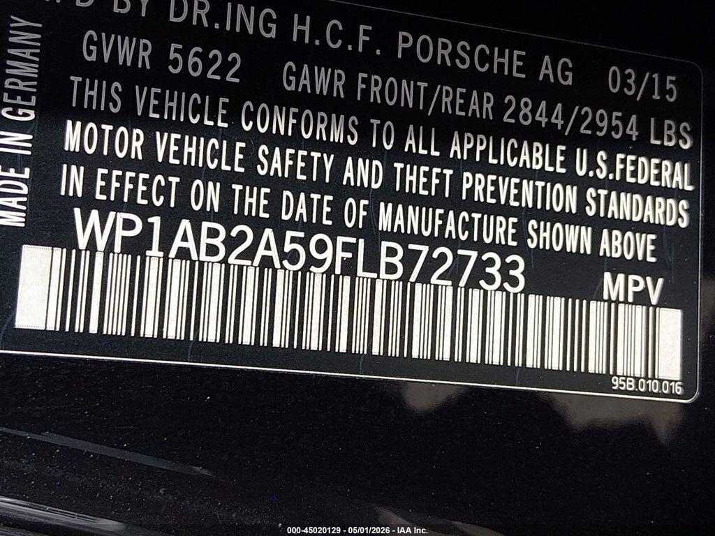 WP1AB2A59FLB72733 2015 PORSCHE MACAN photo no. 9