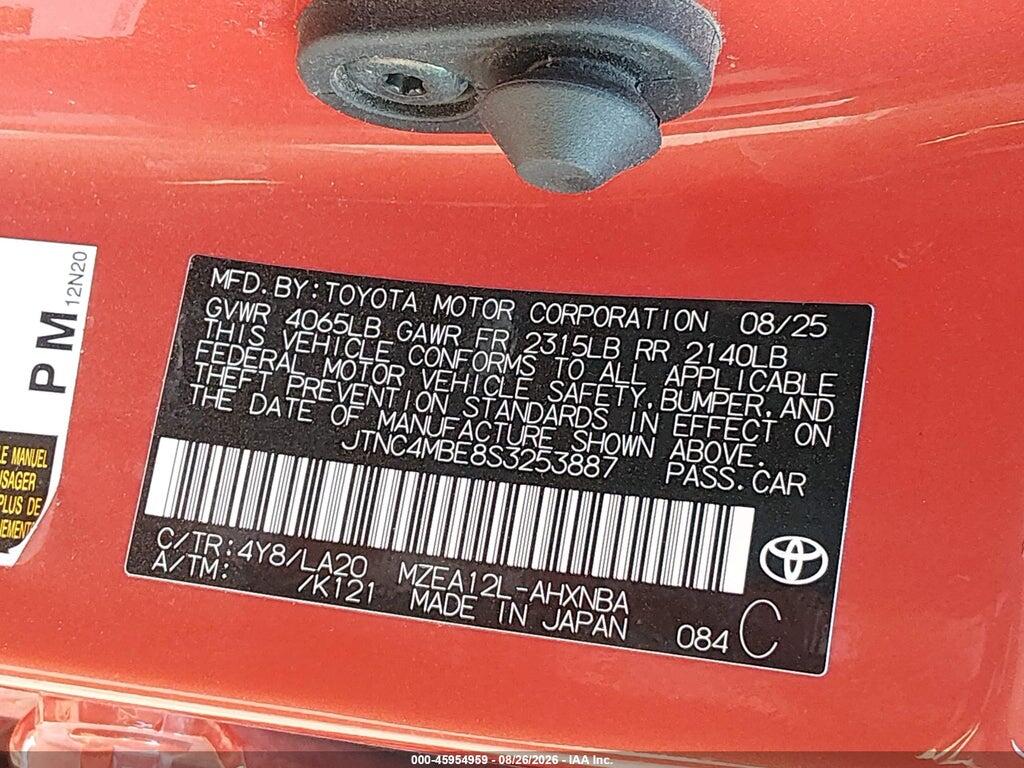 JTNC4MBE8S3253887 2025 TOYOTA COROLLA photo no. 9