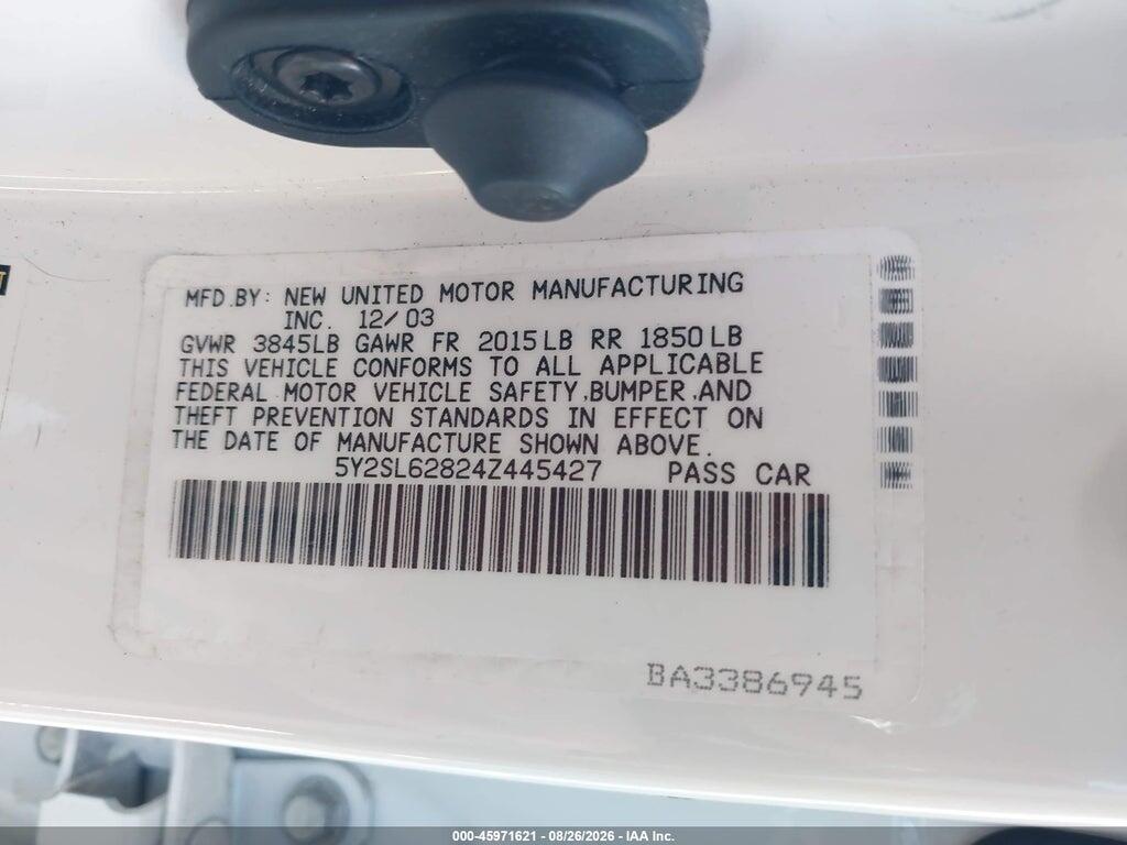 5Y2SL62824Z445427 2004 PONTIAC VIBE photo no. 9