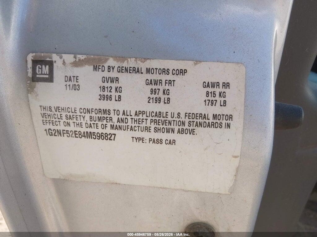 1G2NF52E84M596827 2004 PONTIAC GRAND AM photo no. 9