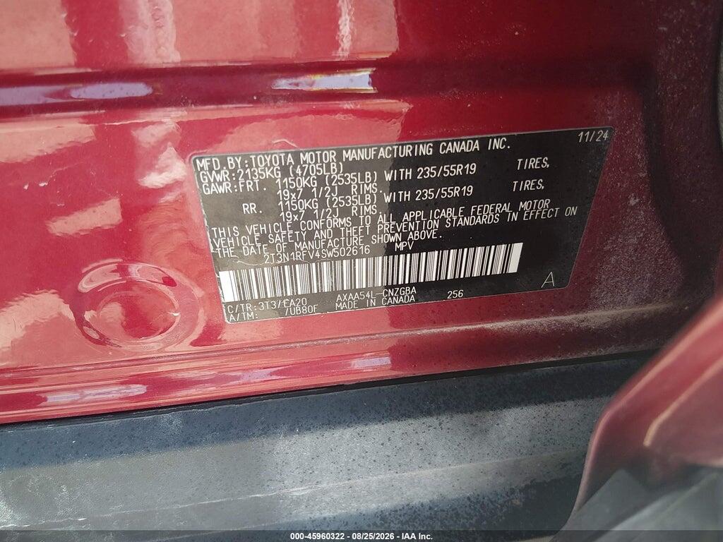 2T3N1RFV4SW502616 2025 TOYOTA RAV4 photo no. 9