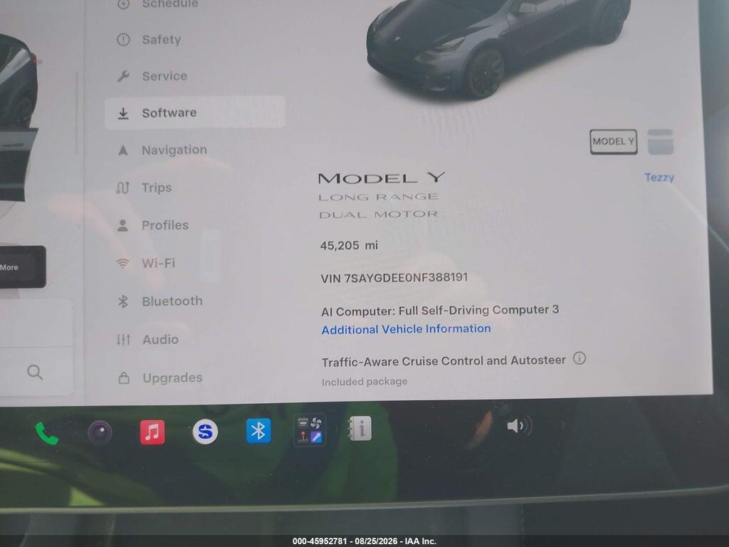 7SAYGDEE0NF388191 2022 TESLA MODEL Y photo no. 7