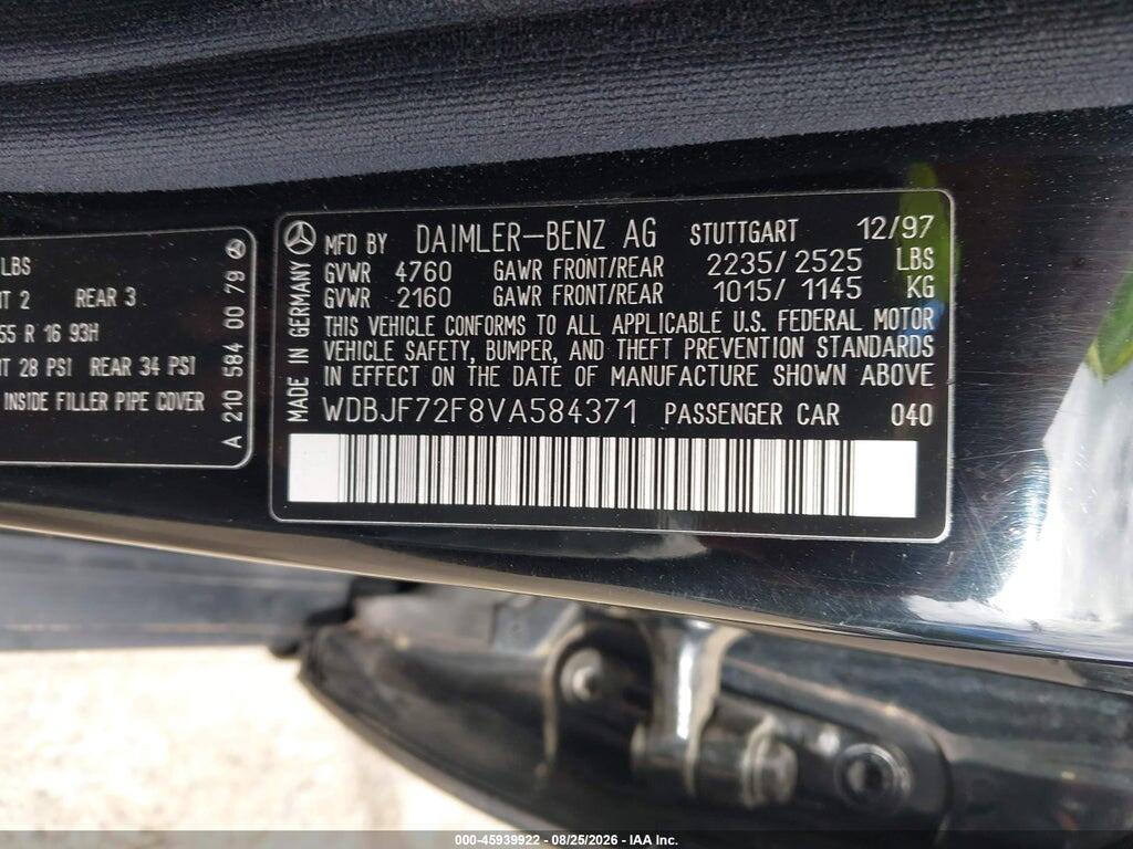WDBJF72F8VA584371 1997 MERCEDES-BENZ E 420 photo no. 9