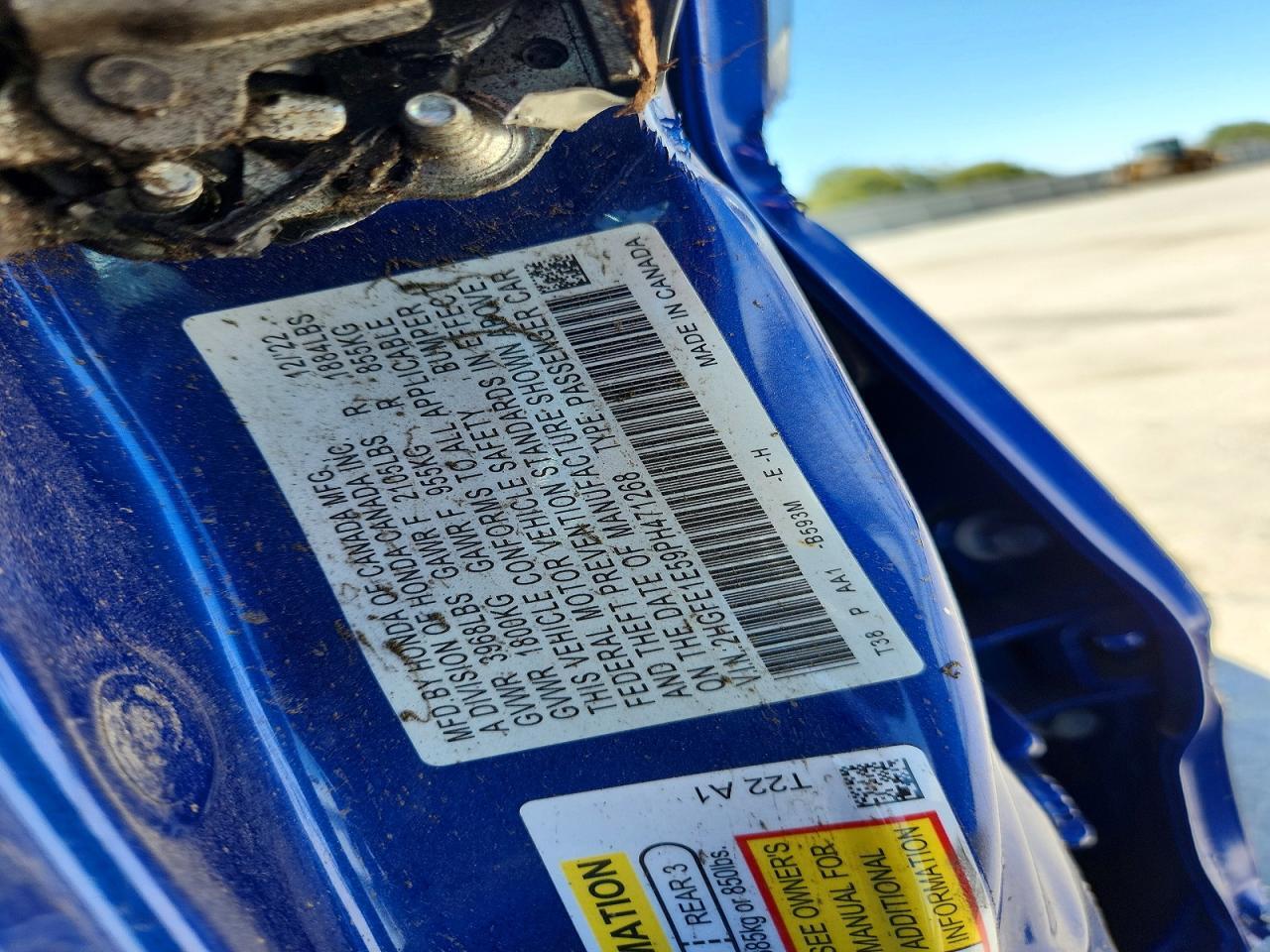 2HGFE1E59PH471268 2023 HONDA CIVIC photo no. 12