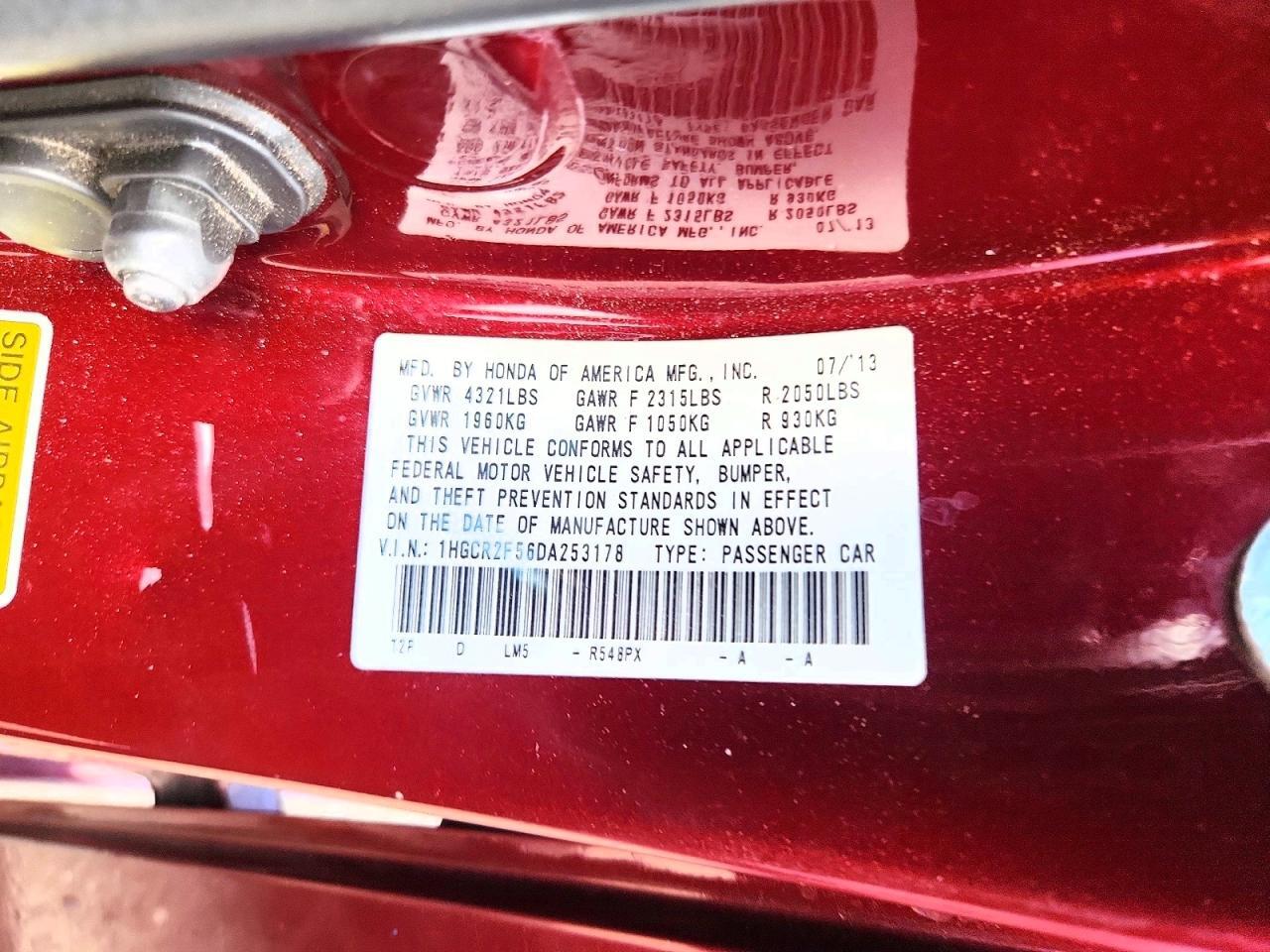 1HGCR2F56DA253178 2013 HONDA ACCORD photo no. 12