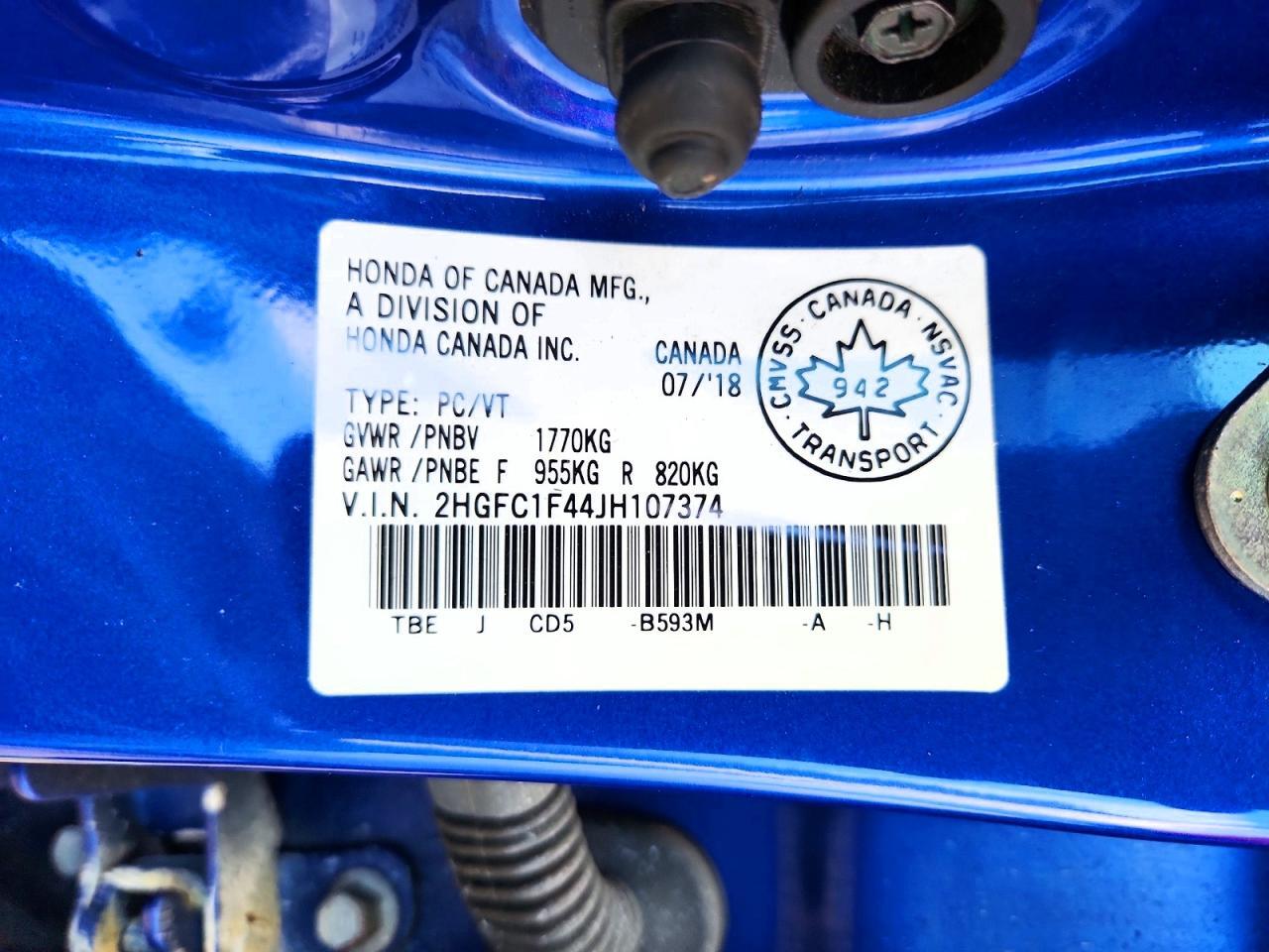 2HGFC1F44JH107374 2018 HONDA CIVIC photo no. 12