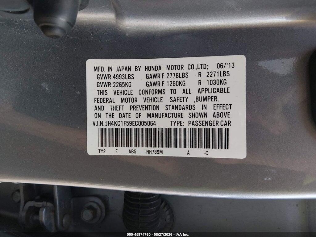 JH4KC1F59EC005064 2014 ACURA RLX photo no. 9