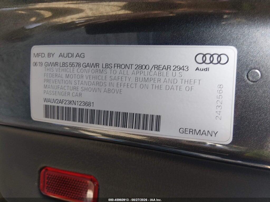 WAUV2AF23KN123681 2019 AUDI A7 photo no. 9