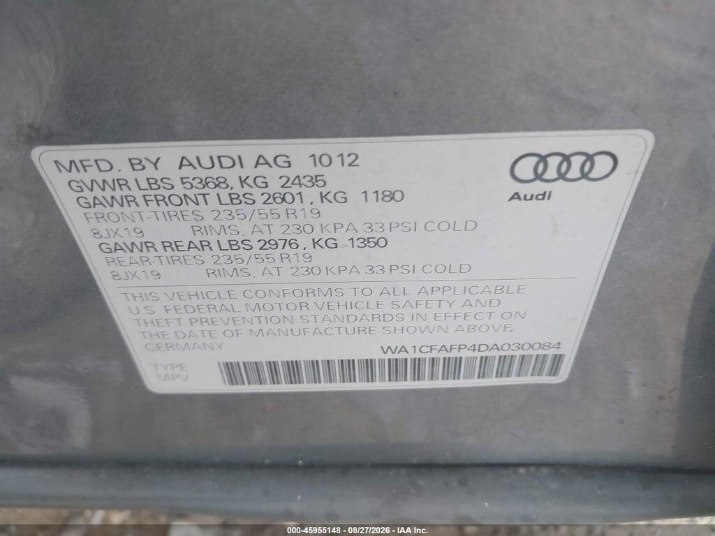 WA1CFAFP4DA030084 2013 AUDI Q5 photo no. 9