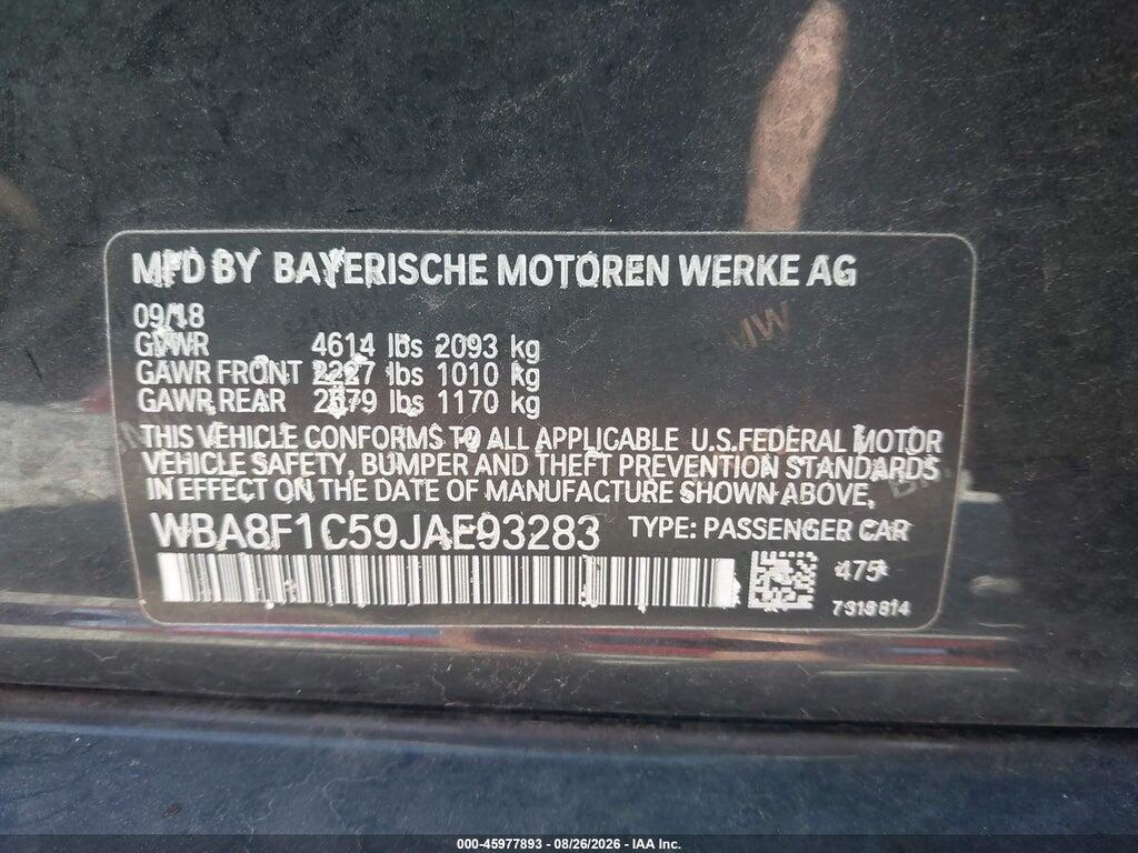 WBA8F1C59JAE93283 2018 BMW 328D photo no. 9